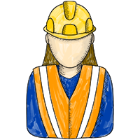 Illustration of a female construction worker